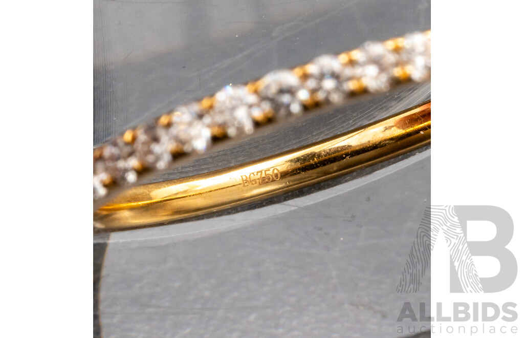 BRAND NEW - 18ct Yellow Gold Diamond Set Wedding Ring, 0.32ct, Size R, 2.36 Grams