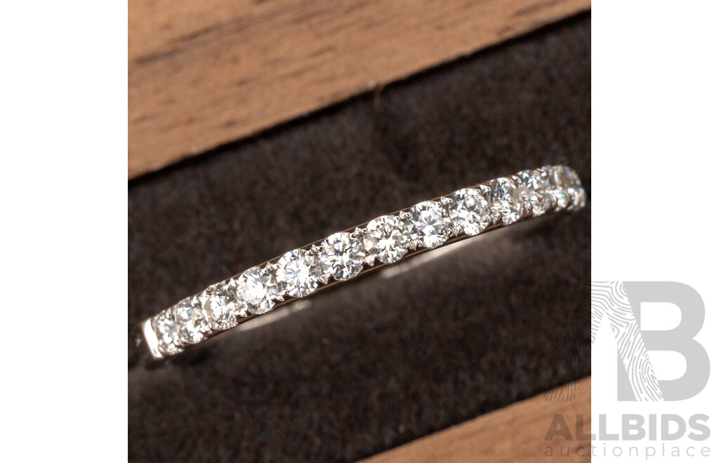 BRAND NEW - 18ct White Gold Diamond Set Wedding Ring, 0.32ct, Size K1/2, 1.90 Grams