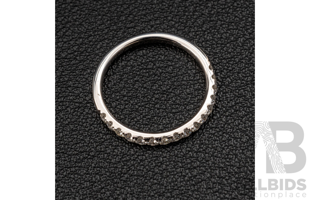 BRAND NEW - 18ct White Gold Diamond Set Wedding Ring, 0.32ct, Size K1/2, 1.90 Grams