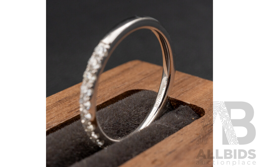 BRAND NEW - 18ct White Gold Diamond Set Wedding Ring, 0.32ct, Size K1/2, 1.90 Grams