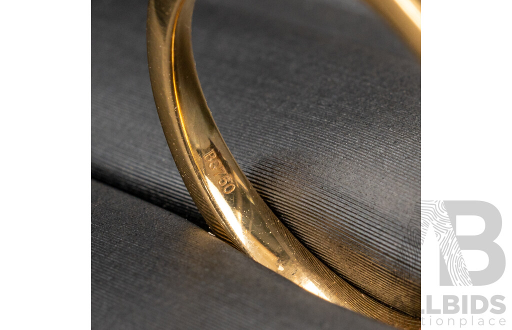 BRAND NEW - 18ct Yellow & White Gold Argyle Australian Chocolate Diamond Trilogy Ring, TDW0.75ct, Size O, 3.52 Grams