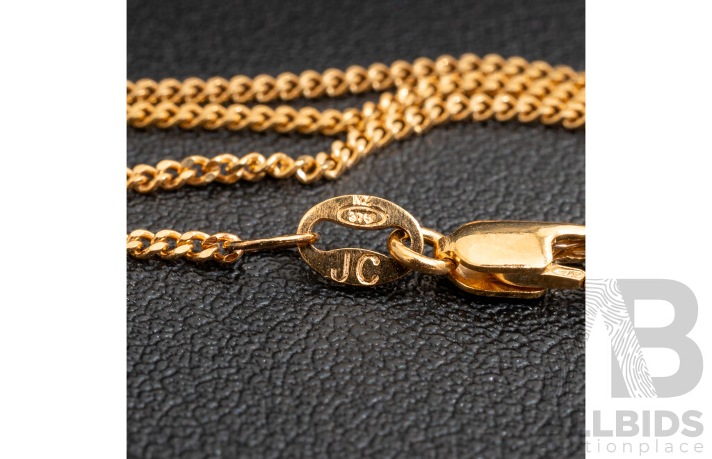 BRAND NEW - 9ct Unique Artisan Peridot Pendant, 45mm, on 9ct Yellow Gold Necklace, 45cm,  6.06 Grams