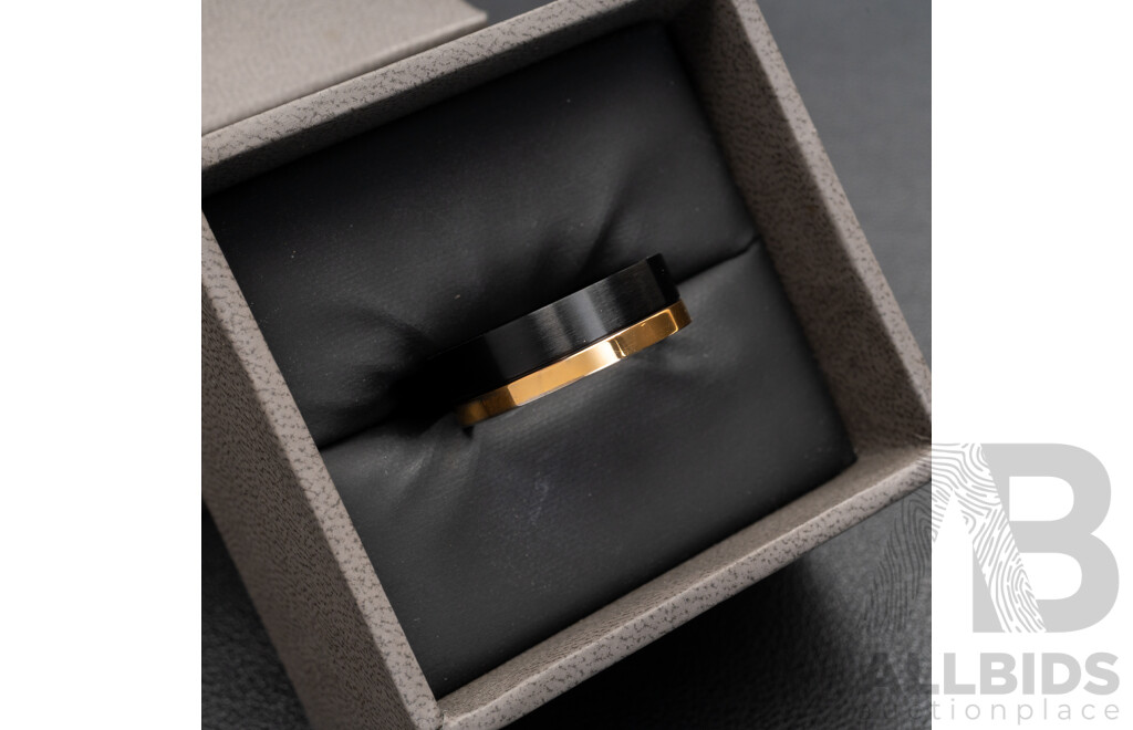 BRAND NEW - Blaze Titanium/Rose Gold Plated Mens Ring, Size U1/2