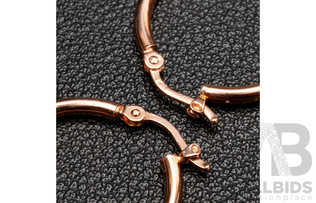 BRAND NEW - 9ct Rose Gold Hoop Earrings, 22mm, 0.93 Grams