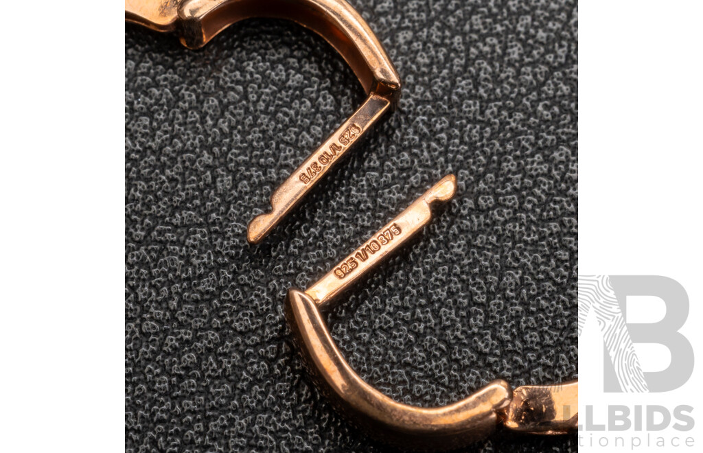 BRAND NEW - Sterling Silver Rose Gold Plated Hoop Earrings, 12mm, 0.89 Grams