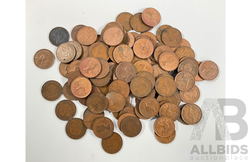 Collection of Australian KGV/KGVI/QE2 Pennies, Examples Spanning 1934 to 1964
