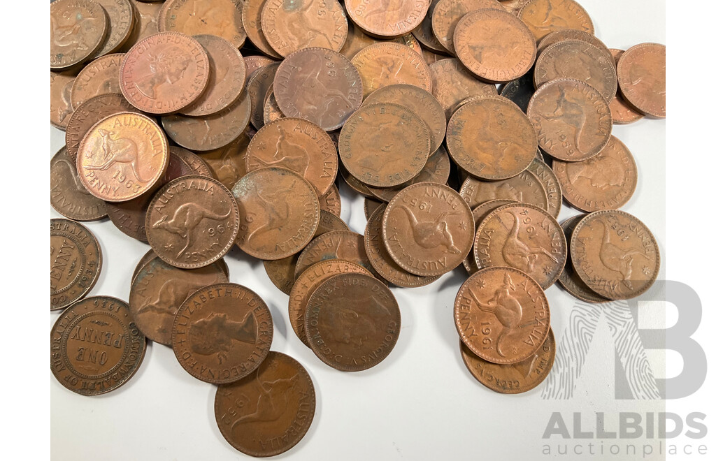 Collection of Australian KGV/KGVI/QE2 Pennies, Examples Spanning 1934 to 1964