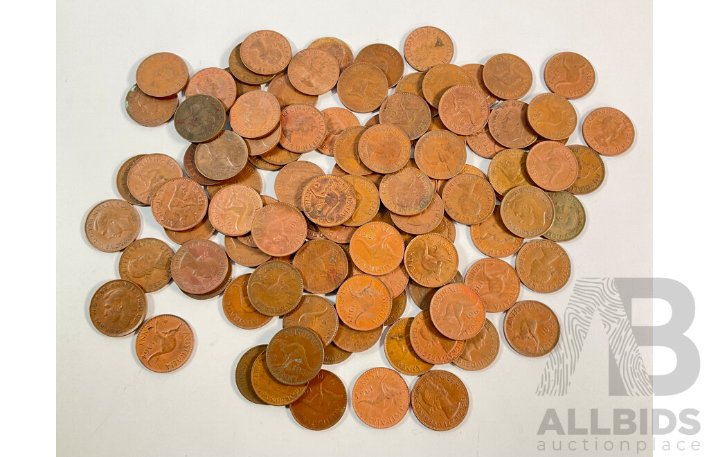 Collection of Australian KGVI/QE2 Pennies Spanning 1951 to 1964