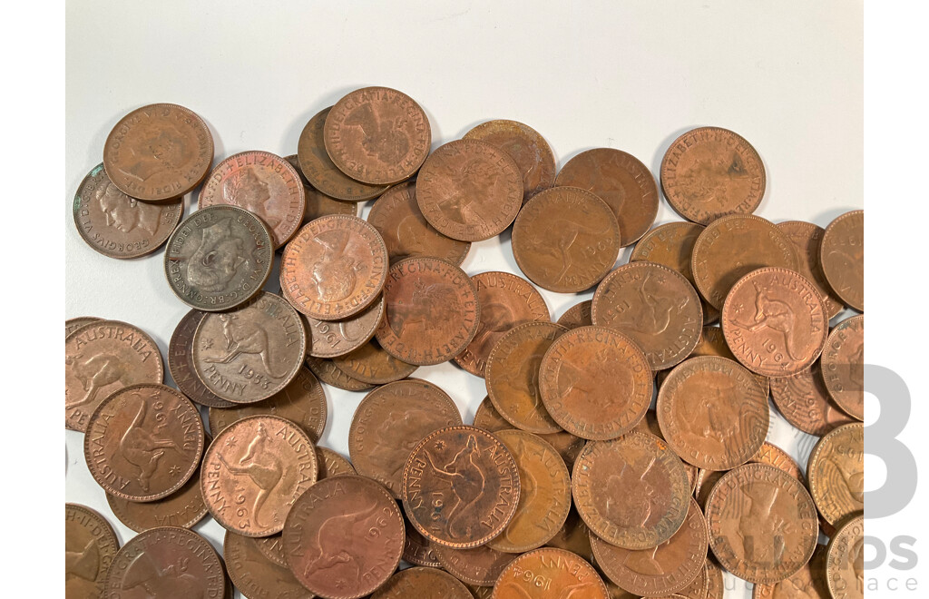 Collection of Australian KGVI/QE2 Pennies Spanning 1951 to 1964