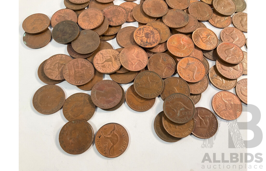 Collection of Australian KGVI/QE2 Pennies Spanning 1951 to 1964