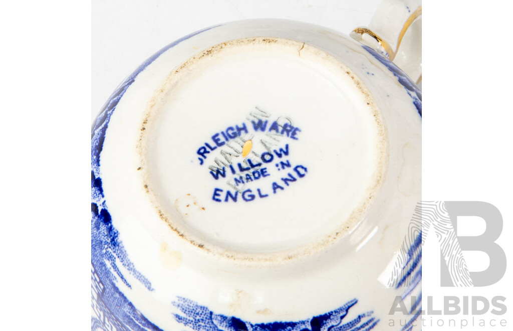 Vintage Blue and White Willow Pattern Burleigh Ware 45 Piece Dinner Service