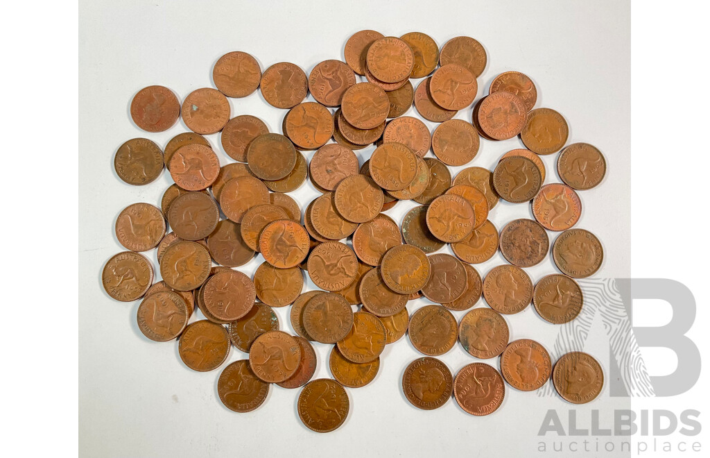 Collection of Australian KGVI/QE2 Pennies Spanning 1951 to 1964