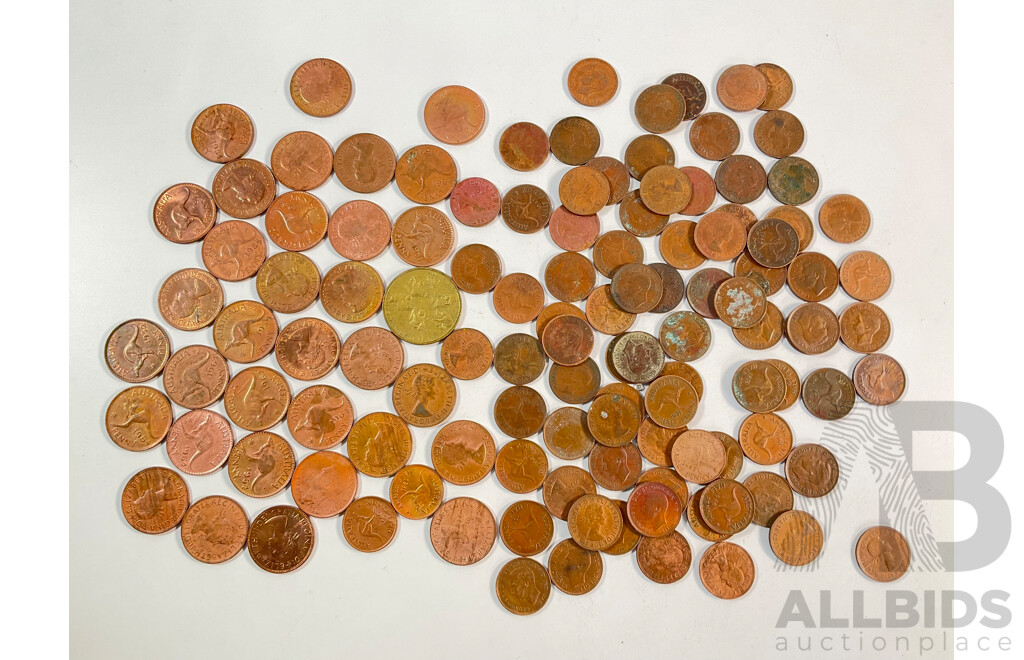 Collection of Australian KGVI/QE2 Pennies and Half Pennies Spanning 1942 to 1964