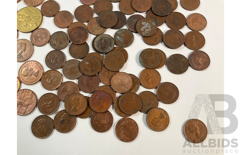 Collection of Australian KGVI/QE2 Pennies and Half Pennies Spanning 1942 to 1964