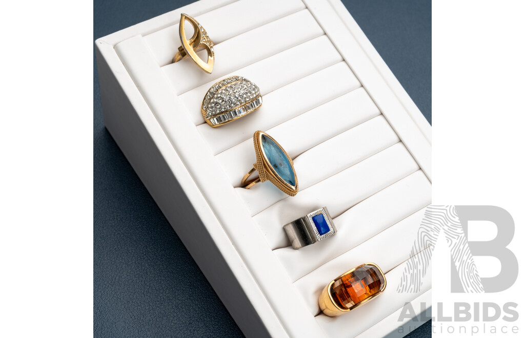 Quality Collection of Vintage Jewellery Items Including Wide Gold Tone Bracelet