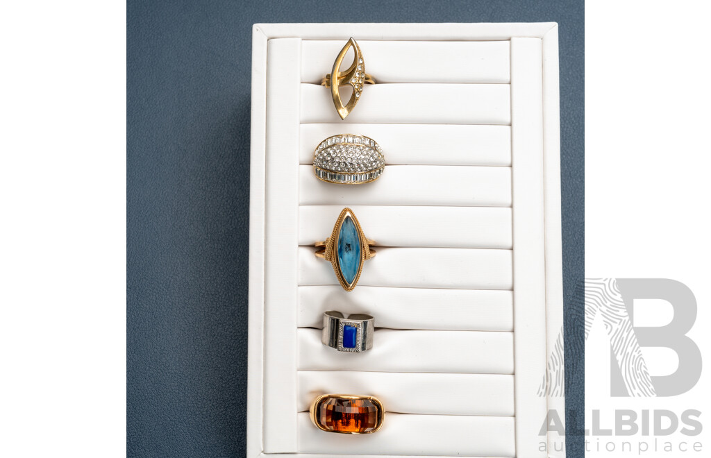 Quality Collection of Vintage Jewellery Items Including Wide Gold Tone Bracelet