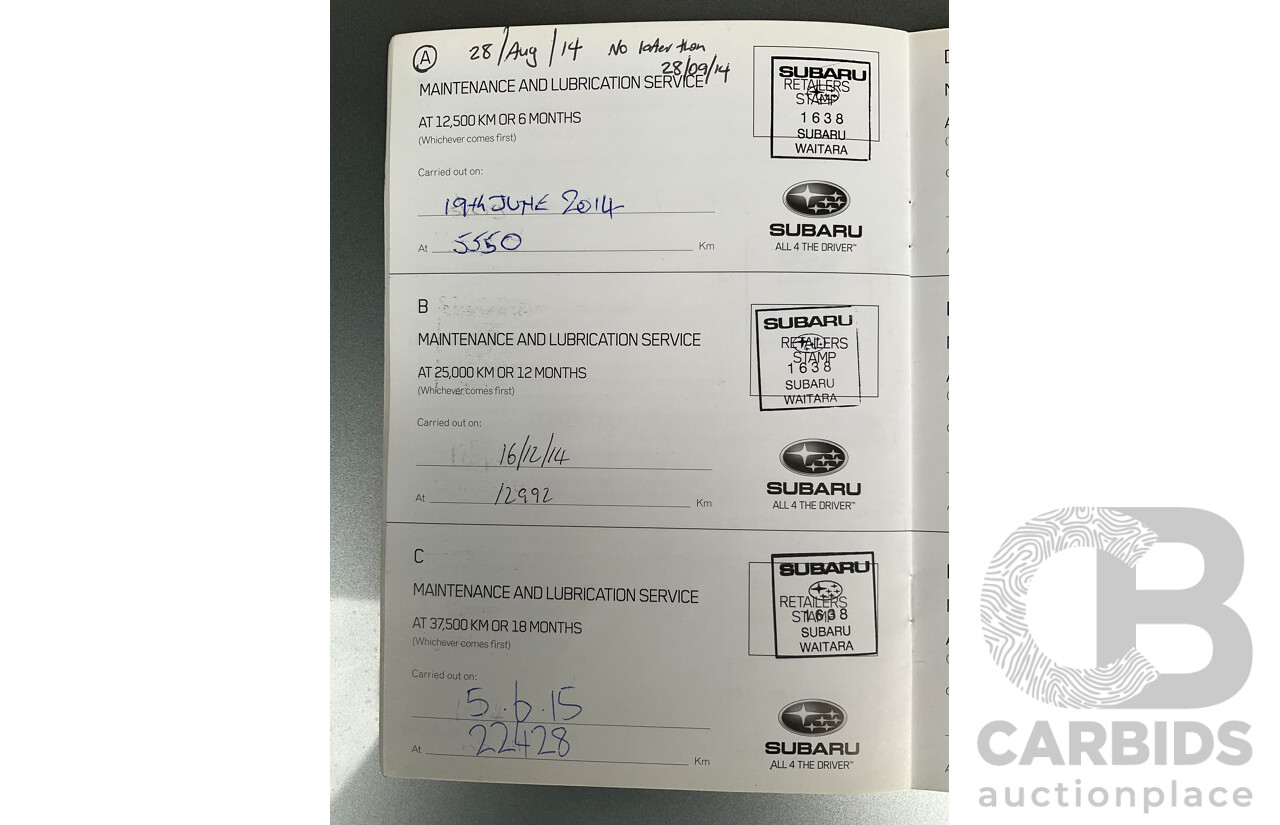 1/2014 Subaru XV 2.0i-L MY14 4d Wagon Ice Silver Metallic 2.0L