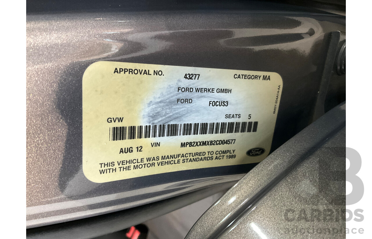 8/2012 Ford Focus Trend LW 4d Sedan Lunar Sky Metallic 2.0L