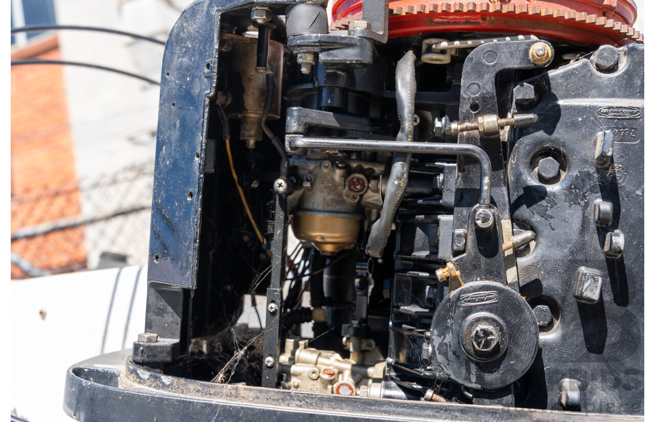 1991, Quintrex Fishabout Aluminum Runabout with 50 HP Mercury Blueband Outboard Motor and Water Snake Electric Trolling Motor on Bow