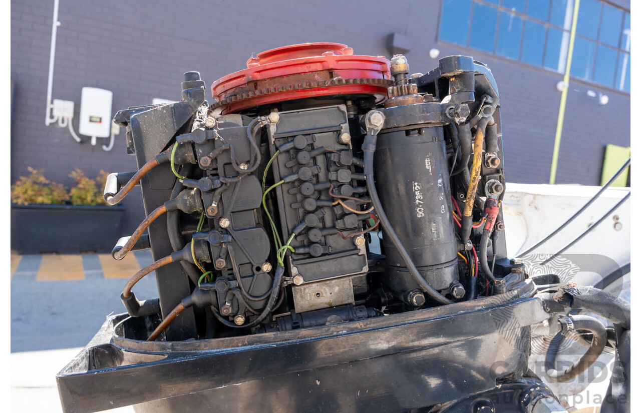 1991, Quintrex Fishabout Aluminum Runabout with 50 HP Mercury Blueband Outboard Motor and Water Snake Electric Trolling Motor on Bow