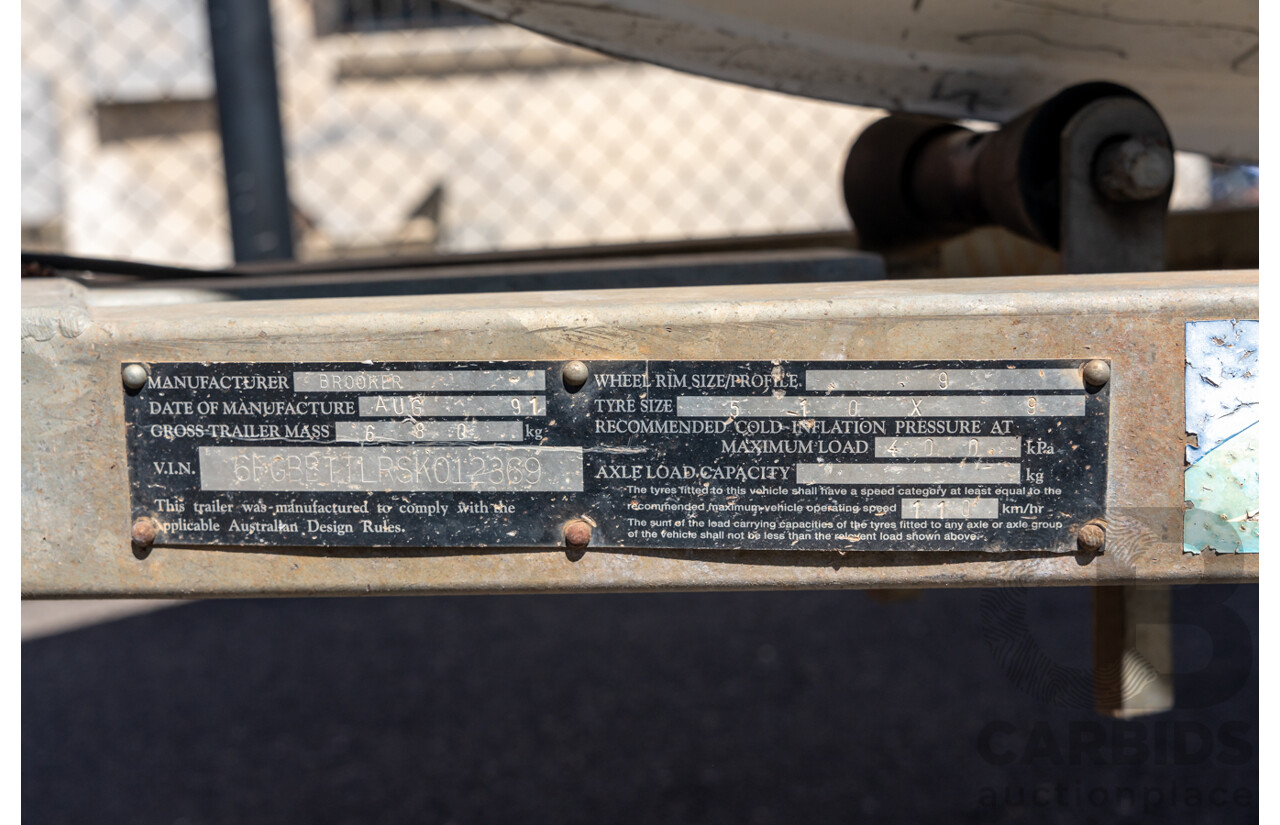 1991, Quintrex Fishabout Aluminum Runabout with 50 HP Mercury Blueband Outboard Motor and Water Snake Electric Trolling Motor on Bow