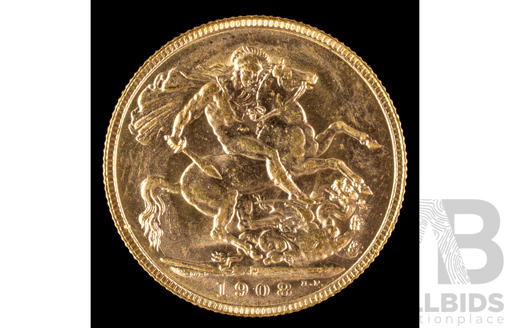 Downie's Prestige Four Australian Gold Sovereign Coin Collection Including QV 1900, KEVII 1908, KGV 1918 and 1930, All Perth Mint .916