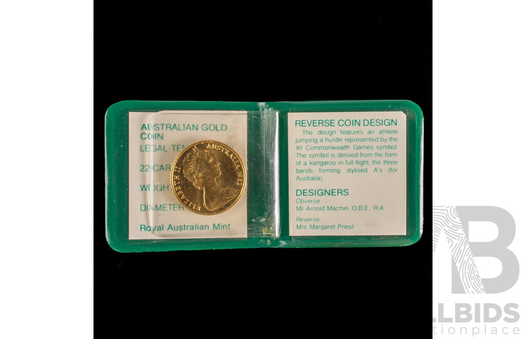 Australian RAM 1982 Gold Two Hundred Dollar Coin, XII Commonwealth Games .916