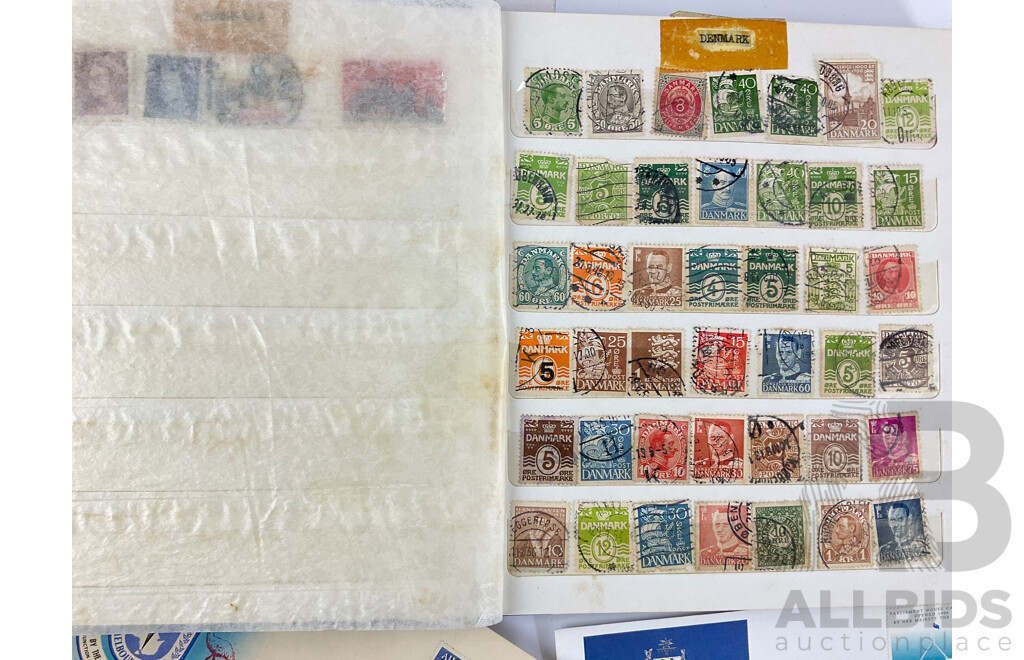 Album of Iternational Stamps Including Australia, Iran, USA, Denmark,United Kingdom, Sweden, Australian First Day Covers, 1956 Olympics, 1966 Decimal Currency, 1970 Cook Bicentenary, Aust Bicentennial 1972 Twenty Five Pence Coin