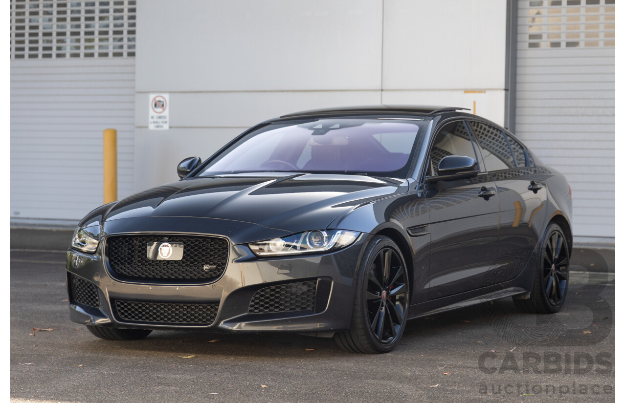 03/2018 Jaguar XE S 35t (280kW RWD) MY18 4d Sedan Carpathian Grey Metallic Supercharged V6 3.0L