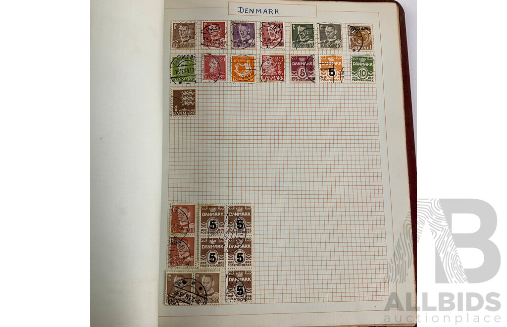 Album of Antique and Vintage International Stamps Including Australian Predecimal/Colonial, New Zealand, Austria, Belgium, Canada, China, Denmark, France, Germany, Britain, Holland, Japan, USA and More