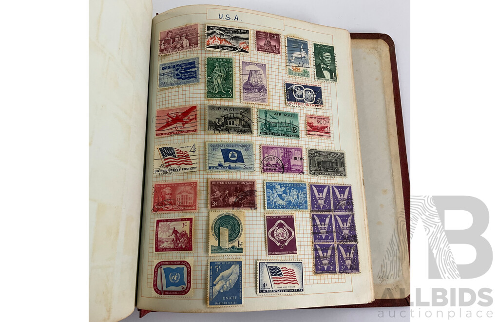 Album of Antique and Vintage International Stamps Including Australian Predecimal/Colonial, New Zealand, Austria, Belgium, Canada, China, Denmark, France, Germany, Britain, Holland, Japan, USA and More