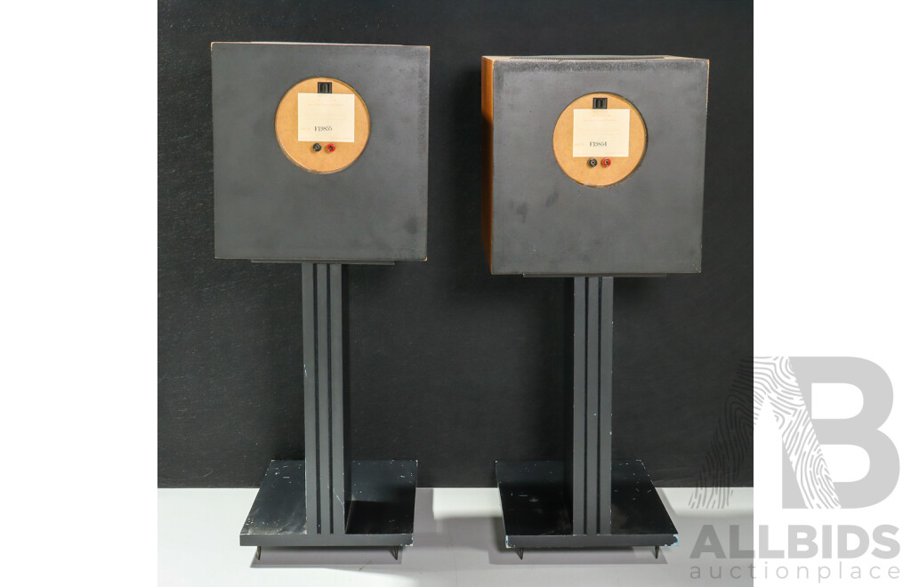 Pair of Allison Six Cube Speakers by Allison Acoustics on Stands