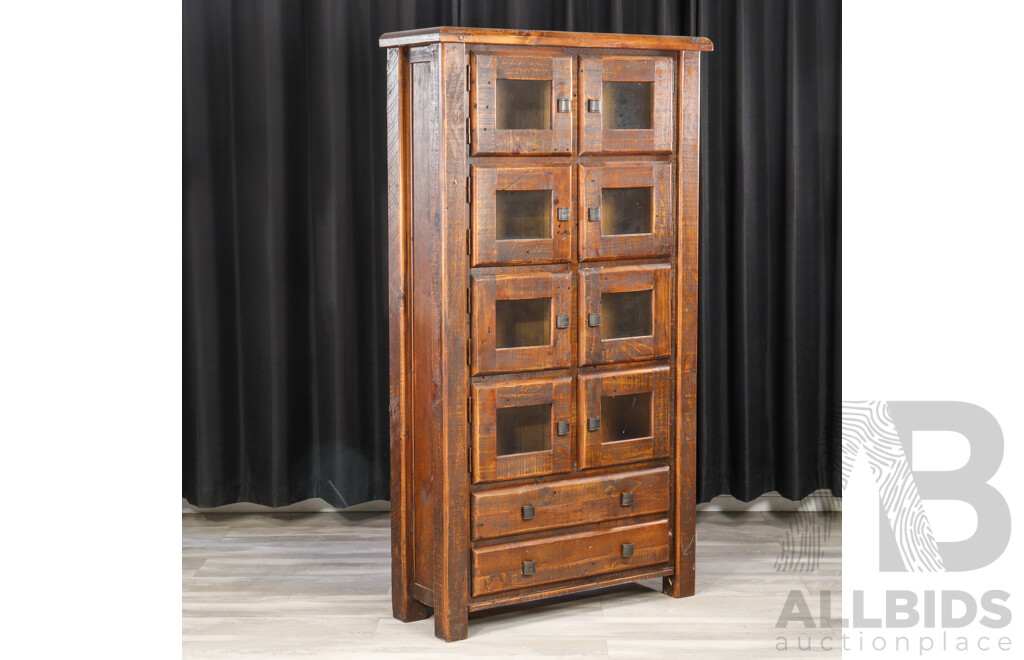 Rustic Eight Door Storage Cabinet