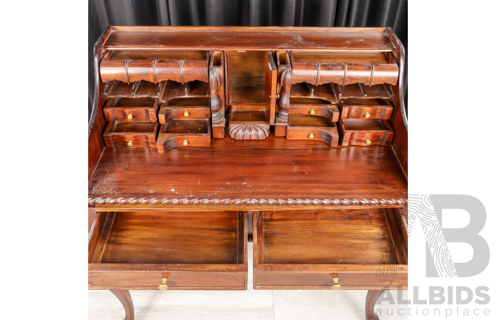 Reproduction Mahogany Bureau Desk