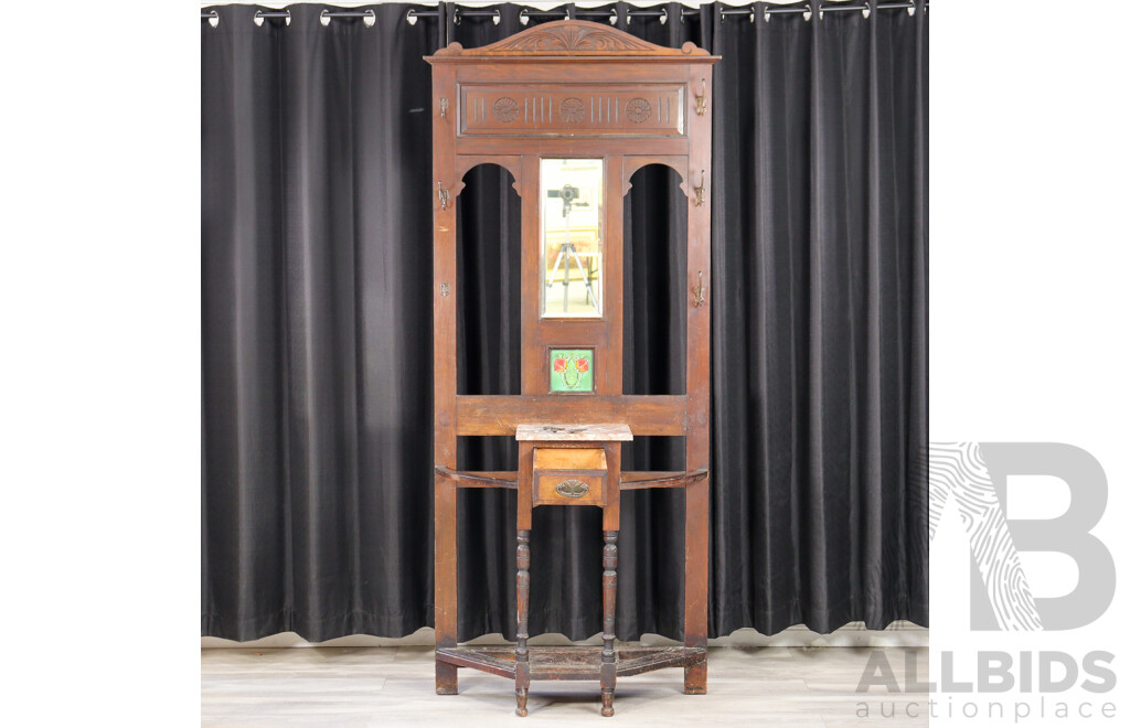 Late Edwardian Mirrored Back Hall Stand