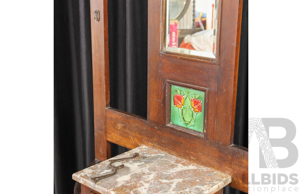 Late Edwardian Mirrored Back Hall Stand