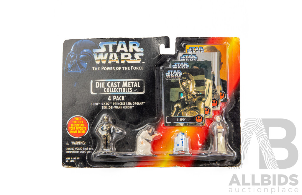 Star Wars, The Power of the Force, Pack of Four Die Cast Metal Collectibles