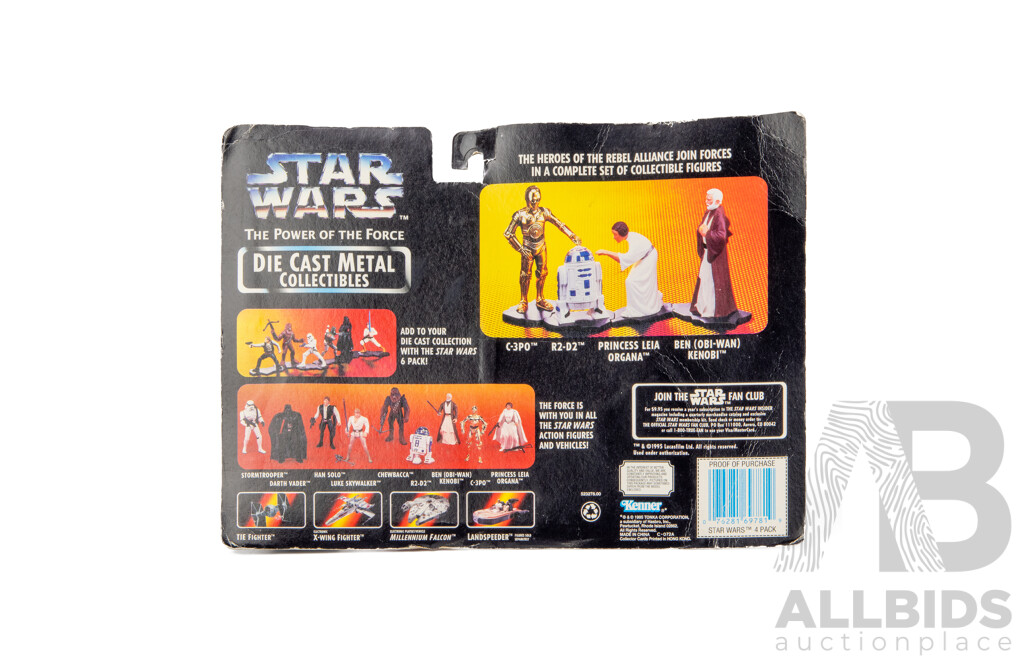 Star Wars, The Power of the Force, Pack of Four Die Cast Metal Collectibles