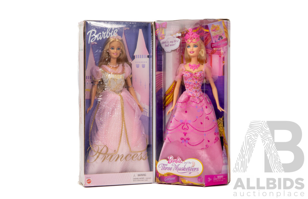 Set of Two Barbie Princesses in Original Boxes