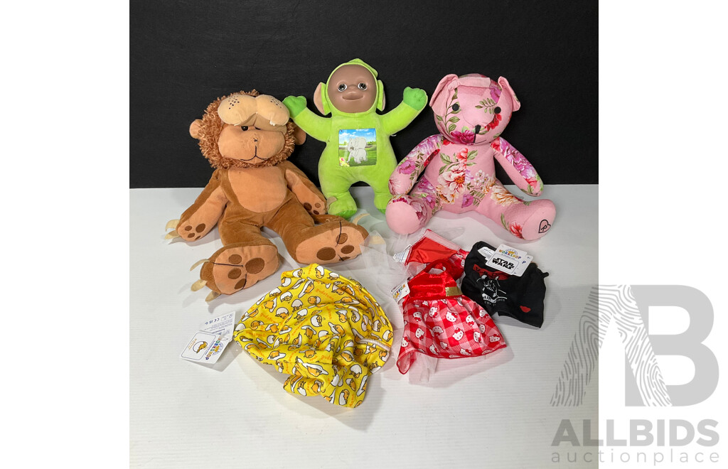 Collection of Soft Toys and Accessories From Build a Bear, Teletubbies, Cuddly Kids and Review