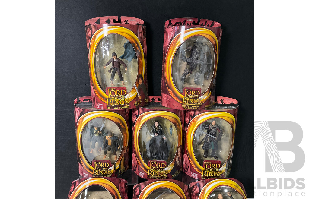 Collection of Ten Lord of the Rings Figures in Original Packaging