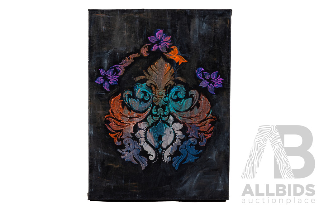 Martha Catalina Flores (20th Century, Mexican), Fleur De Lis Bouquet, Pair of Lovely Original Oil on Canvas, 30 x 23 cm (2)