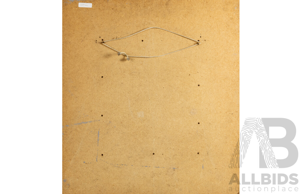 Robert White, (20th Century, Australian, 1925-), Untitled [Abstract Depiction of Mask] (1966), Wonderful Original Oil on Board, 84 x 77 cm (frame)