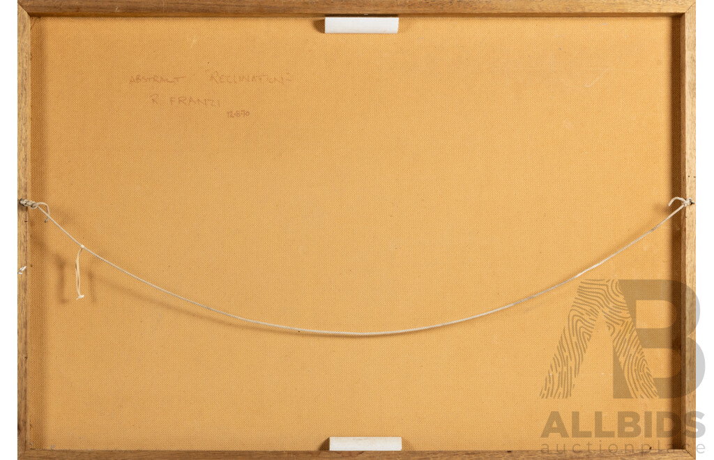 Ray Franzi, (20th Century, Australian, 1929-2025), Abstract - Reclination (1970), Striking Original Mixed Media on Board, 94W x 64H cm (frame)