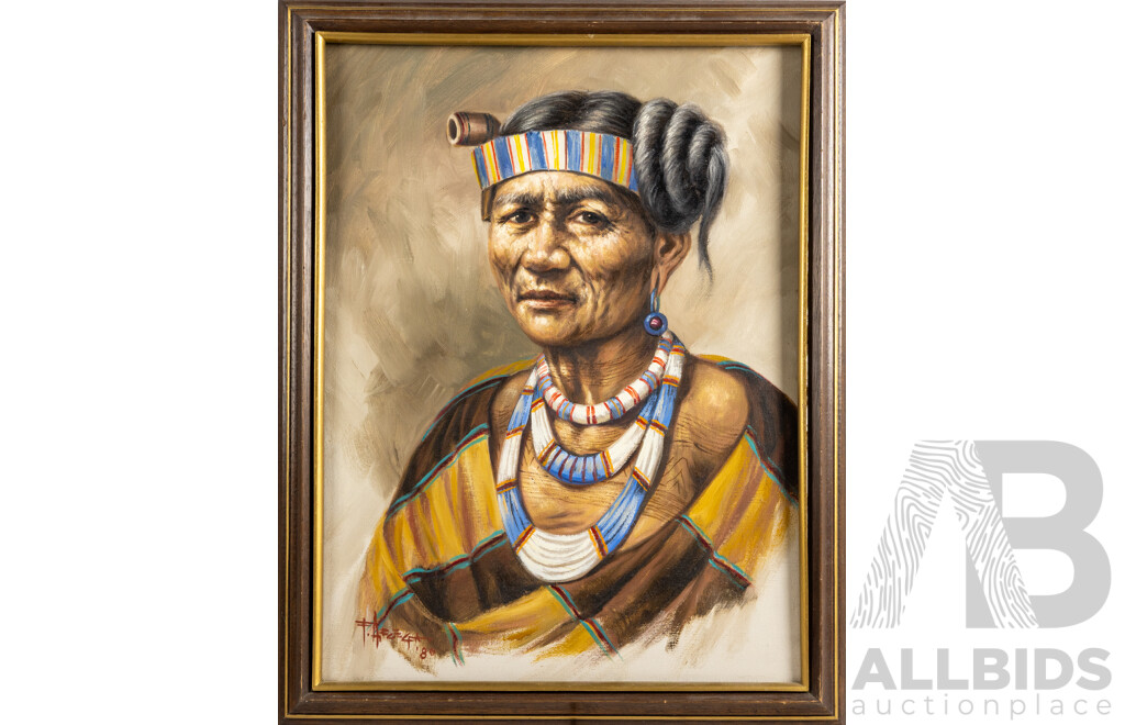 F. Arcega, Elderly Filipino Couple in Traditional Dress, Pair of Oil on Canvas Paintings, 70 x 54 cm (each) (frames) (2)