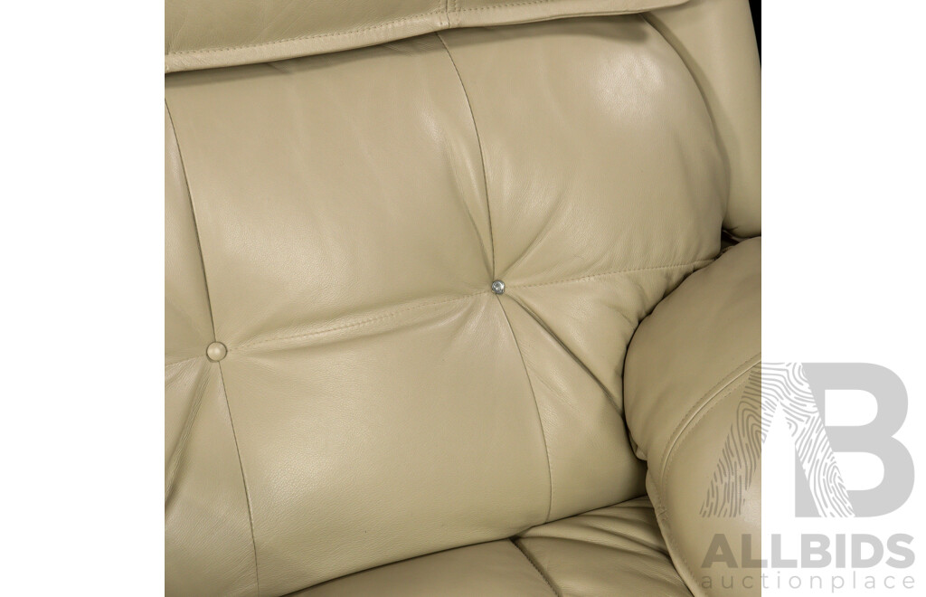 Pair of Casablanca Leather Recliners by Moran Furniture in Panacotta