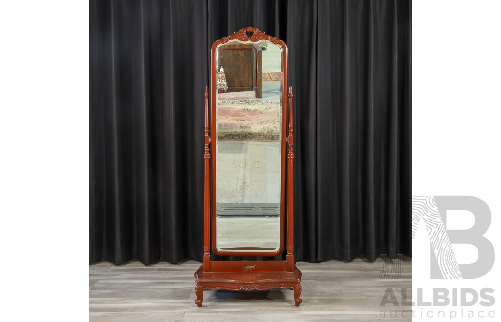 Mahogany Cheval Mirror by Bell Bros Furniture