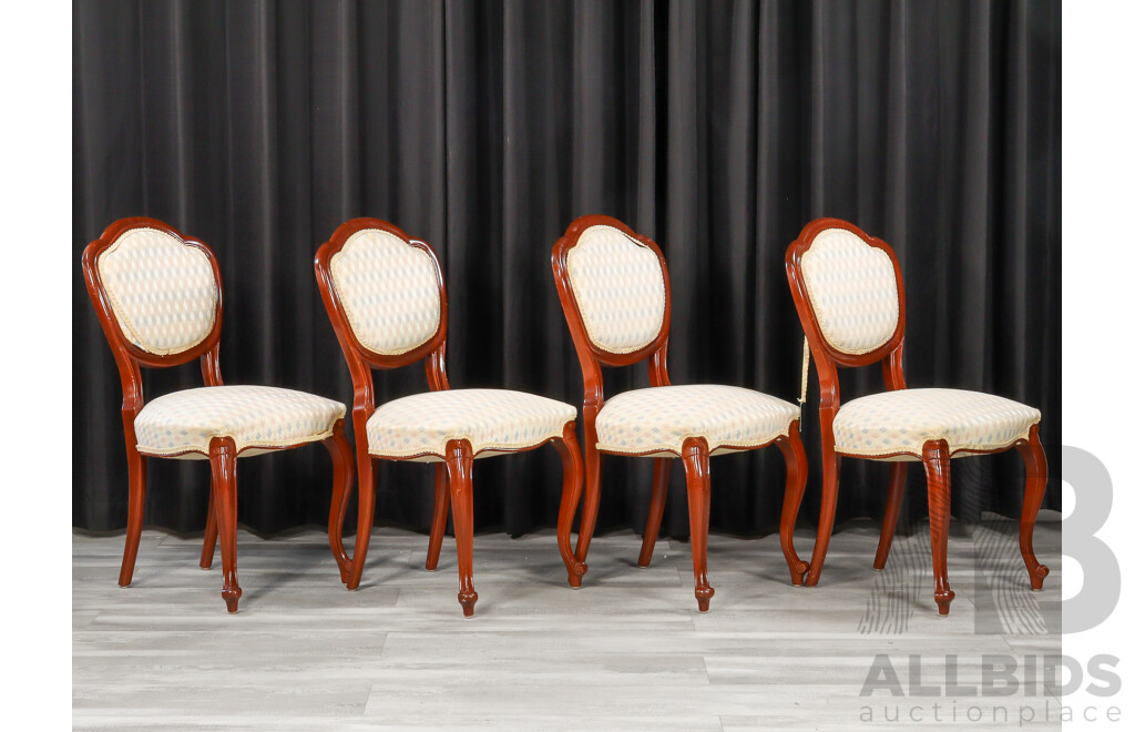 Mahogany Five Piece Dining Suite Inc Round Pedestal Table and Four Chairs by Bell Bros Furniture