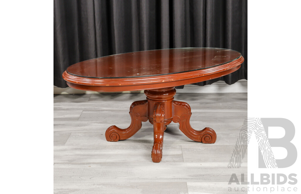 Oval Mahogany Coffee Table by Bell Bros Furniture