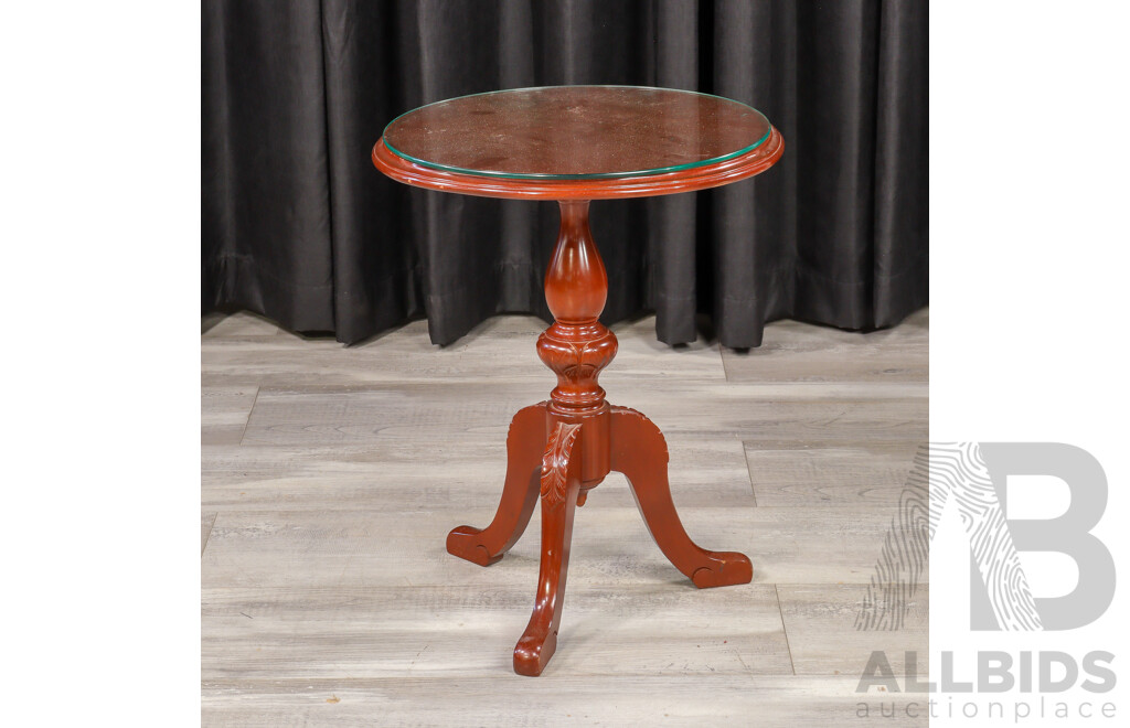 Single Pedestal Mahogany Wine Table by Bell Bros Furniture